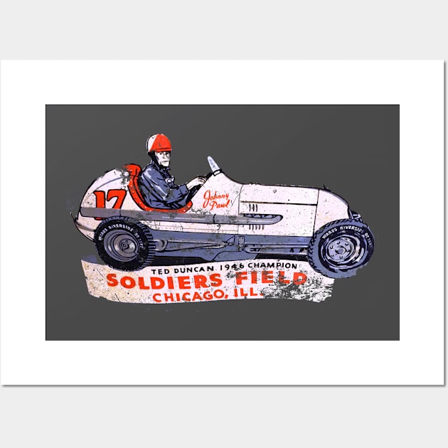 Soldier Field Racing Wall Art by retrorockit